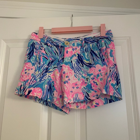 Lilly Pulitzer Callahan Stretch Shorts Fansea Pants Size 0 - Picture 2 of 3
